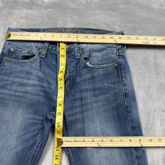 American Eagle Men’s 28x28 Slim Straight Jeans Light Wash 100% Cotton - Picture 4 of 10